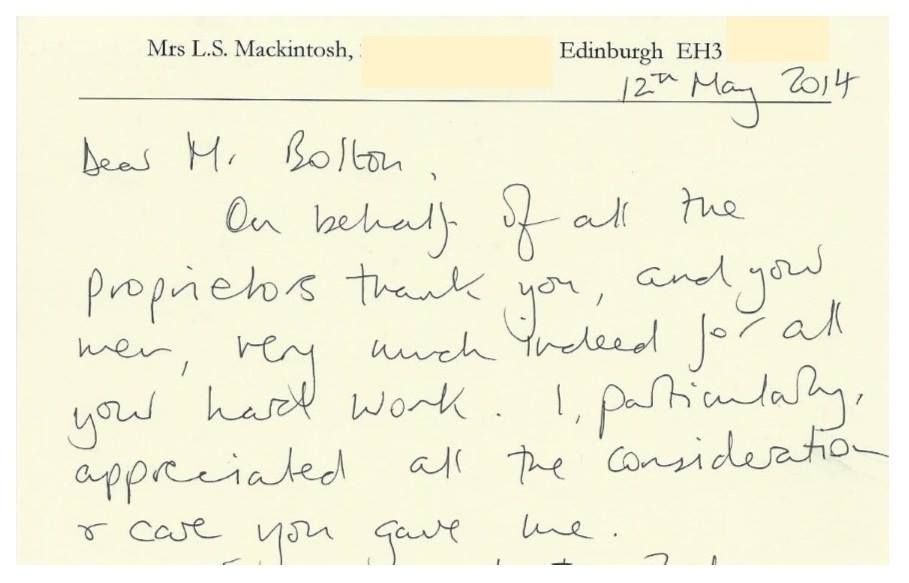 Testimonials for Bolton Roofing Contractors Limited in Edinburgh